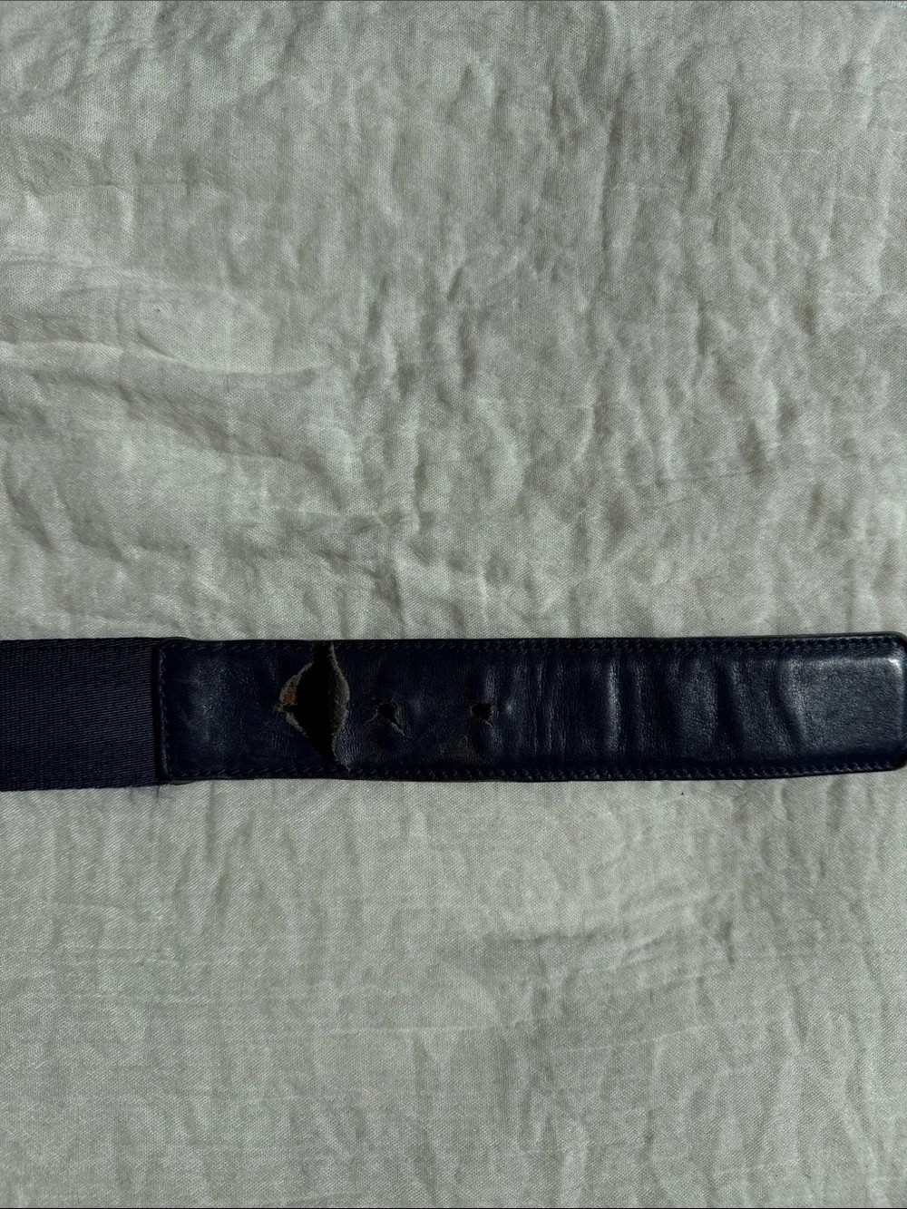 Gucci Navy Web Belt with Silver Double G Buckle